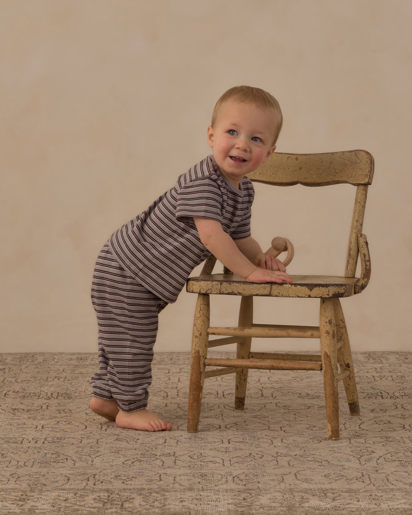 Rylee and Cru Jersey Tee + Pant Set - Vintage Stripe