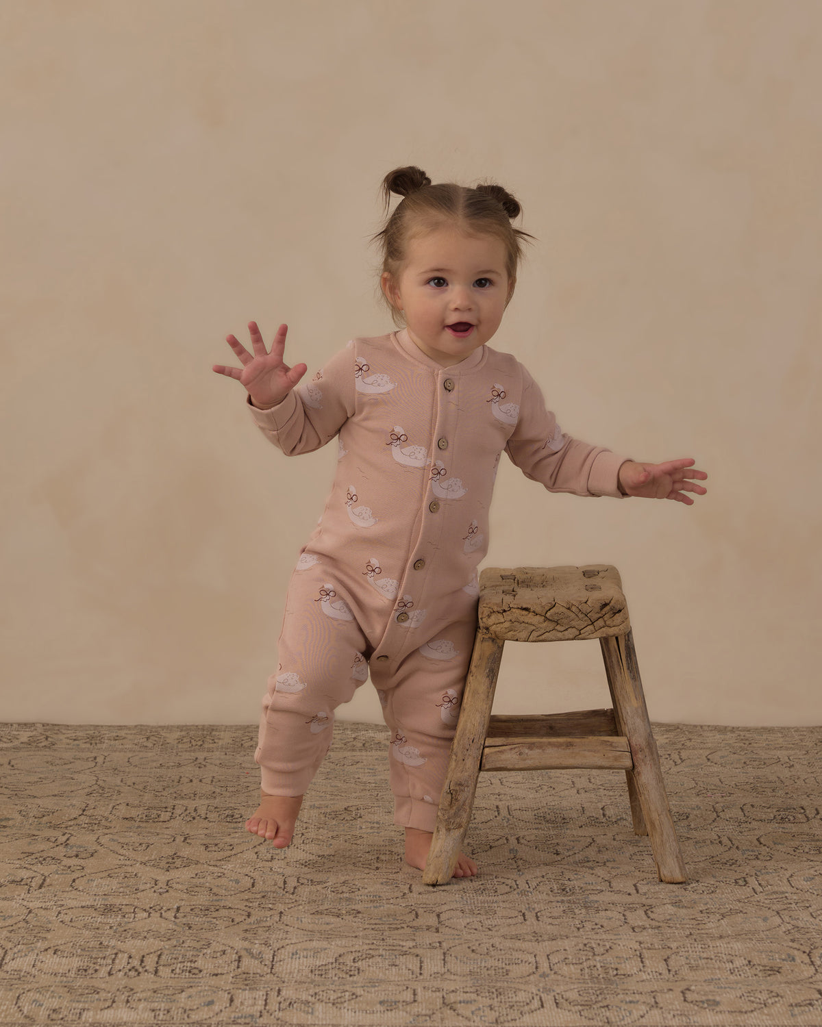 Rylee and Cru Button Down - Jumpsuit Swans