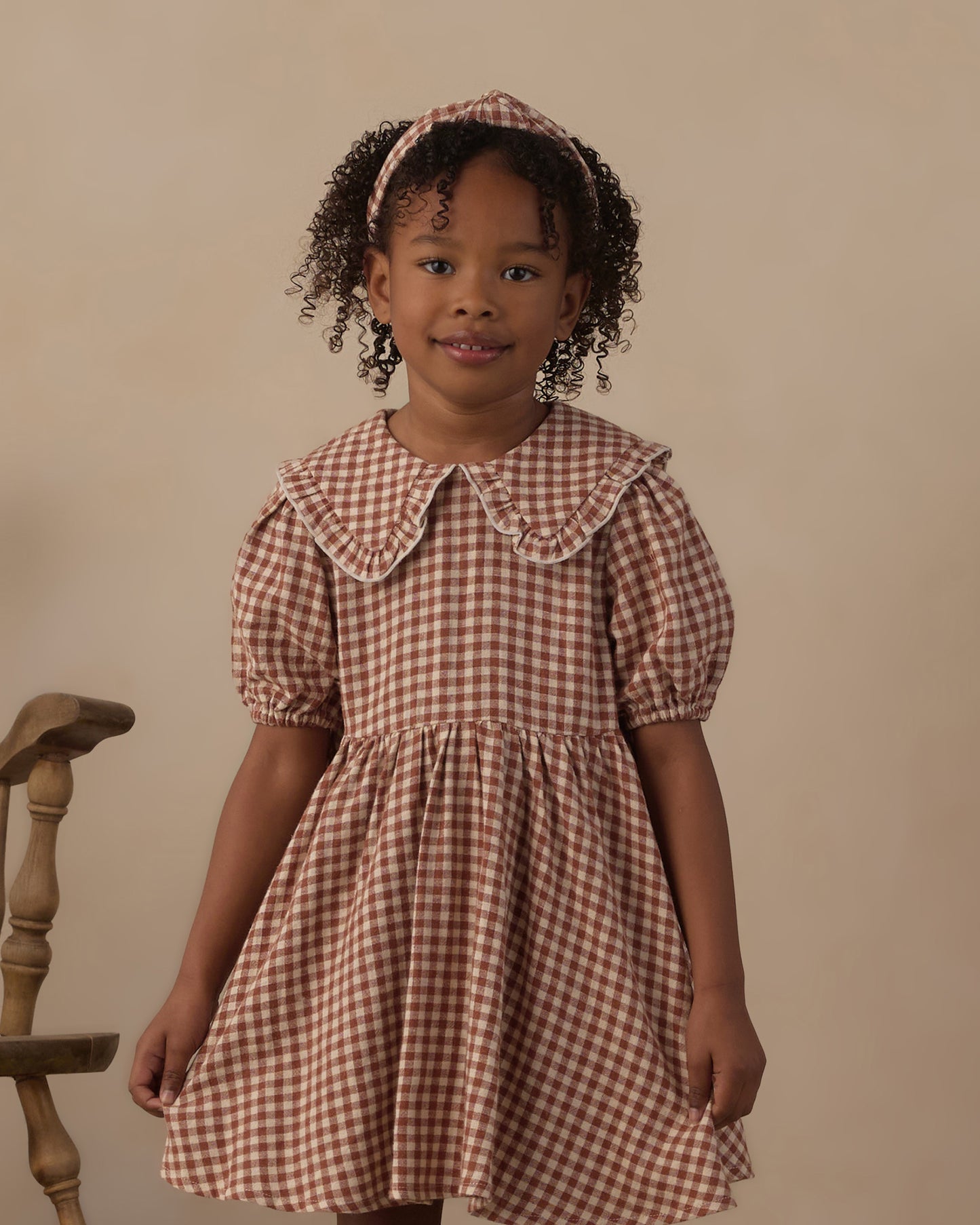 Rylee and Cru Camille Dress - Brick Check