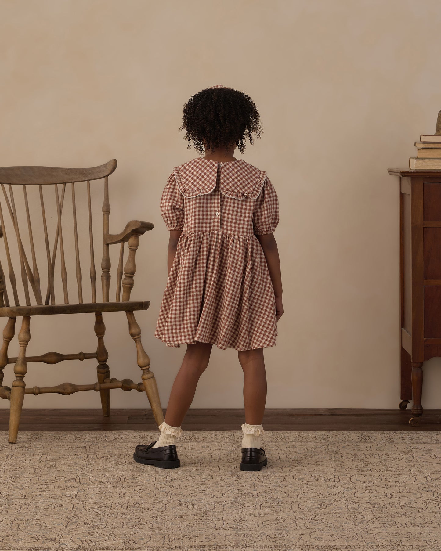Rylee and Cru Camille Dress - Brick Check