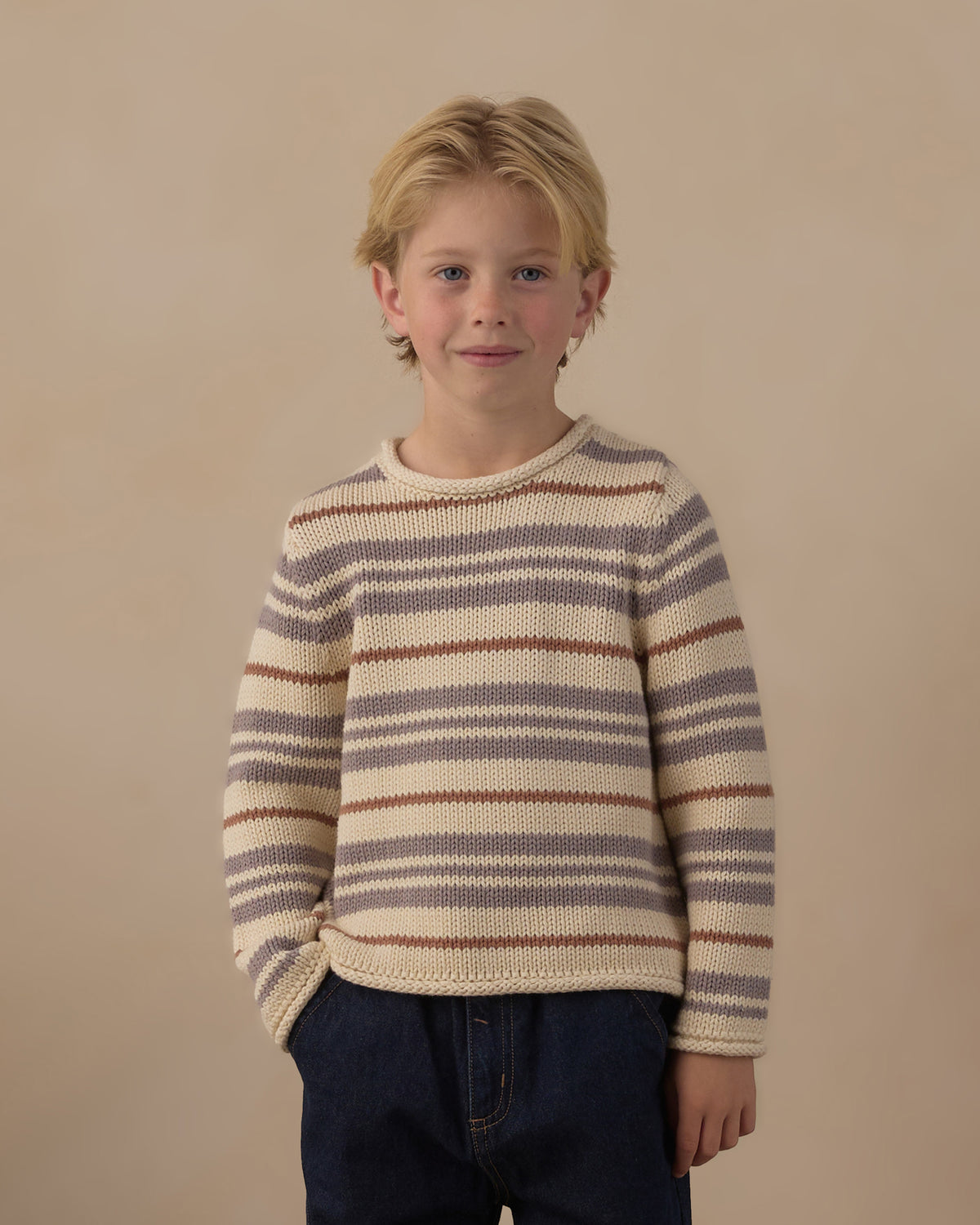 Rylee and Cru Jacques Sweater - Dusty Blue Stripe