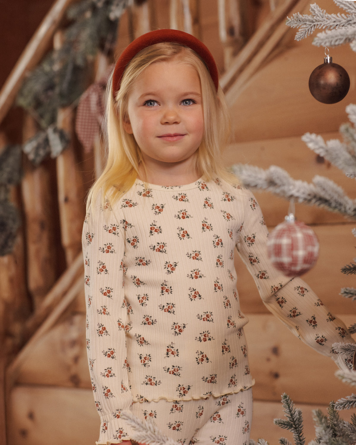 Rylee and Cru Ribbed Long Sleeve Top - Ruby Bloom