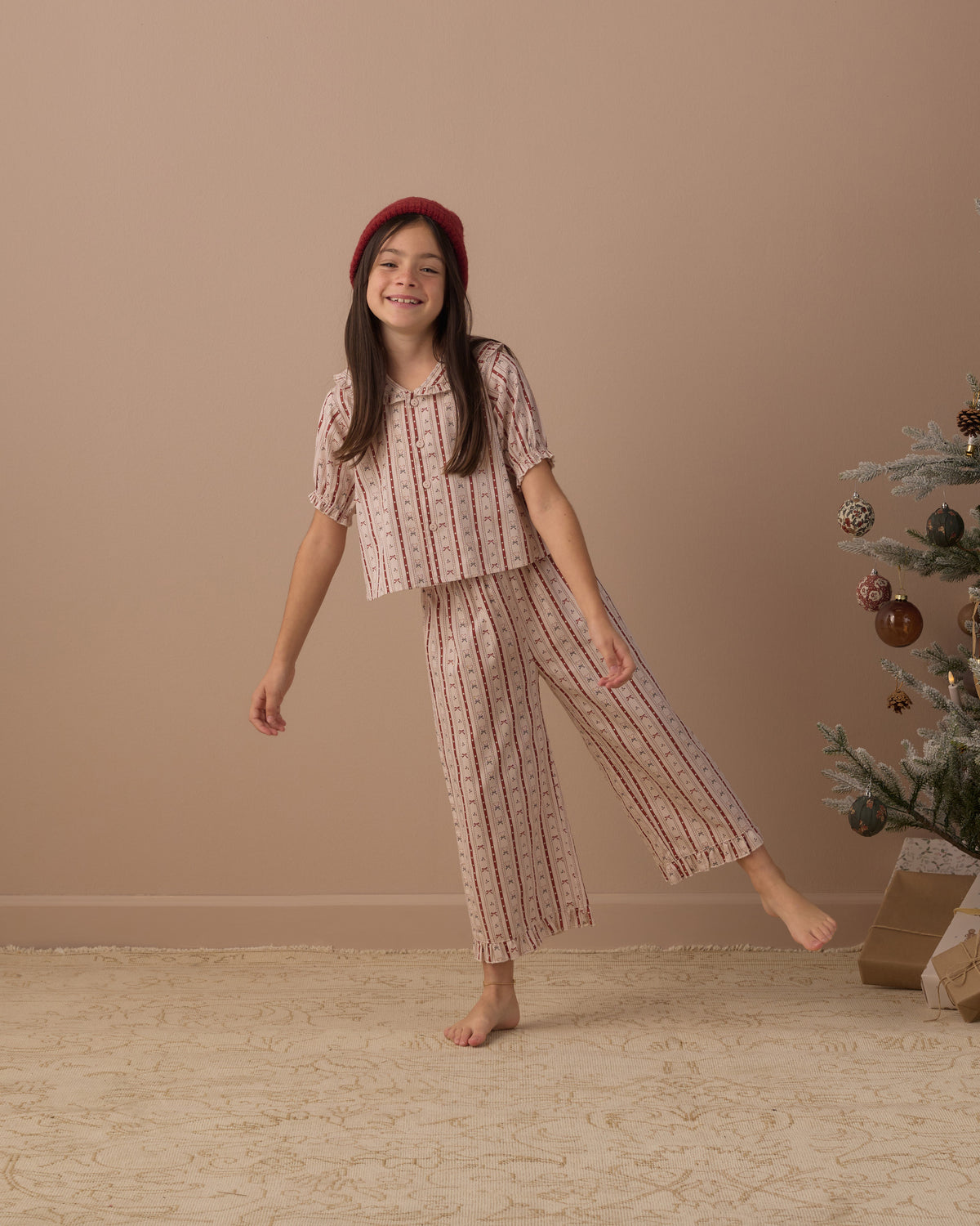 Rylee and Cru Ruffle Pajamas - Candy Cane Lane