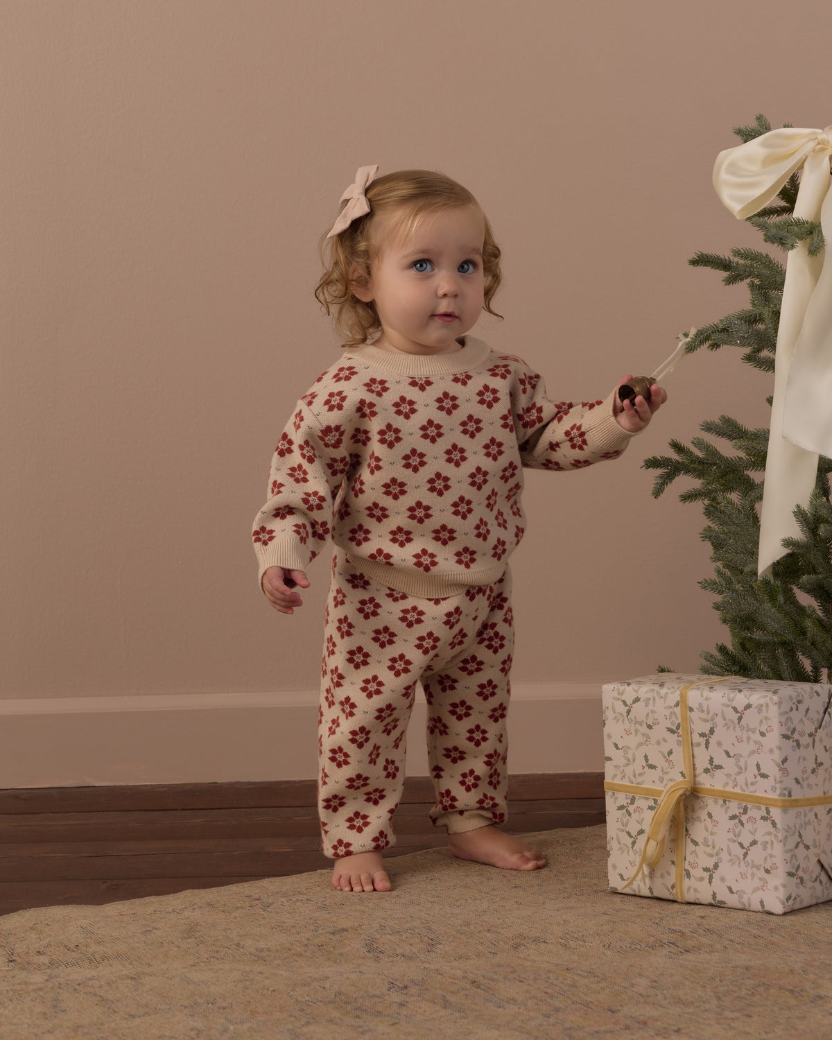 Rylee and Cru Jacquard Knit Set - Poinsettia