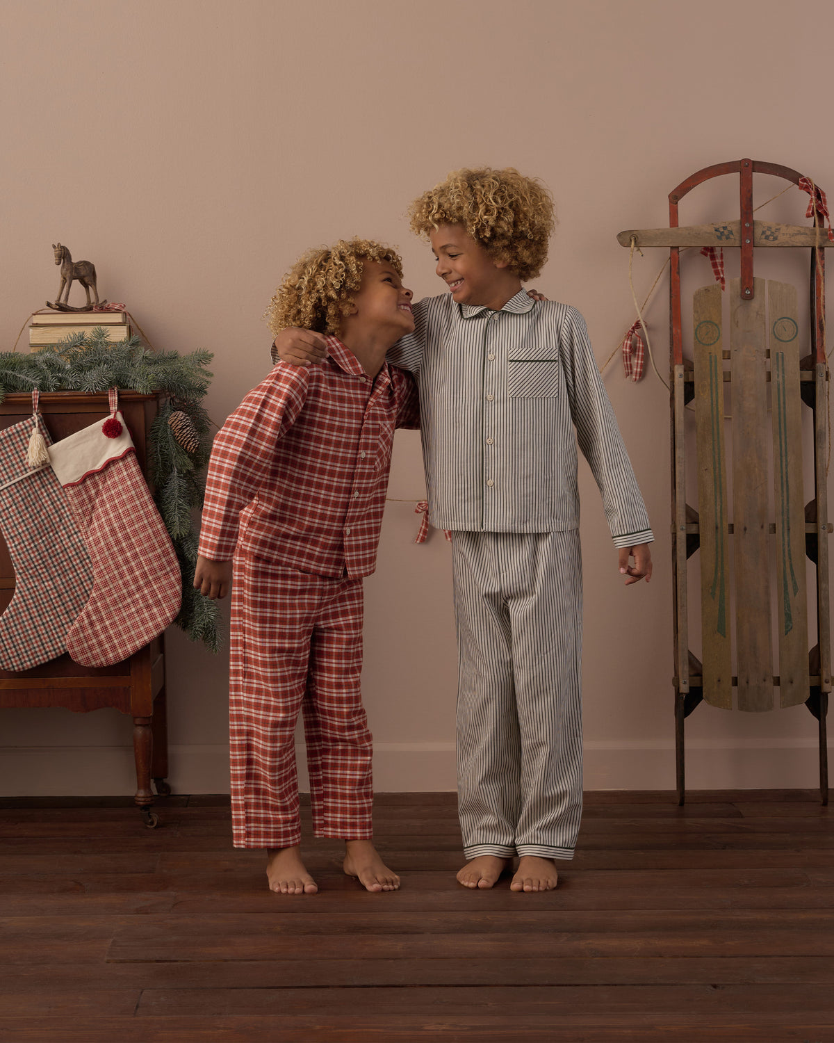 Rylee and Cru Long Sleeve Pajamas - Ruby Plaid