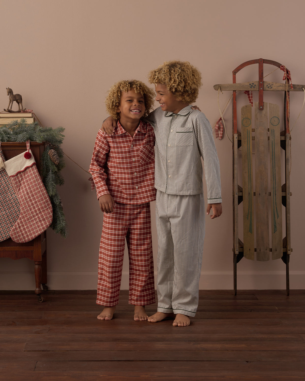 Rylee and Cru Long Sleeve Pajamas - Ruby Plaid