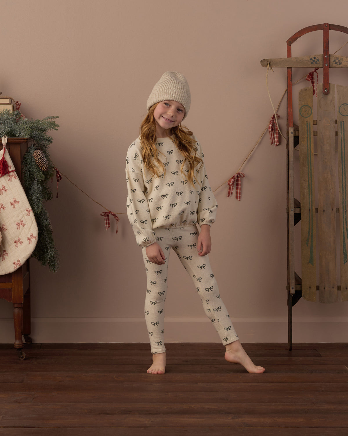 Rylee and Cru Spongey Knit Set - Evergreen Bows