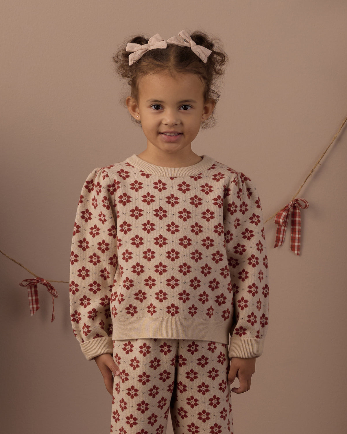 Rylee and Cru Jacquard Knit Set - Poinsettia