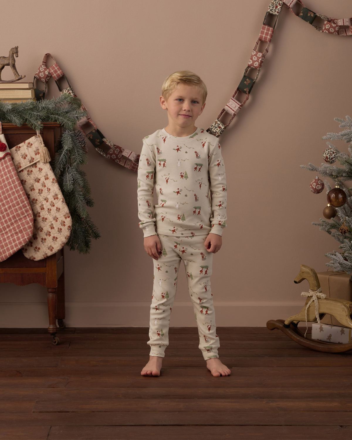 Rylee and Cru Organic Long Sleeve Pajama Set - Gnome Village