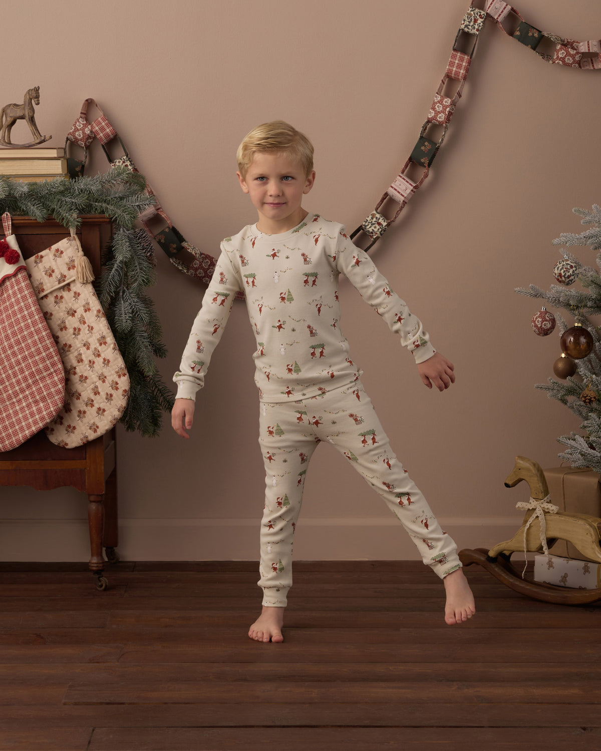 Rylee and Cru Organic Long Sleeve Pajama Set - Gnome Village