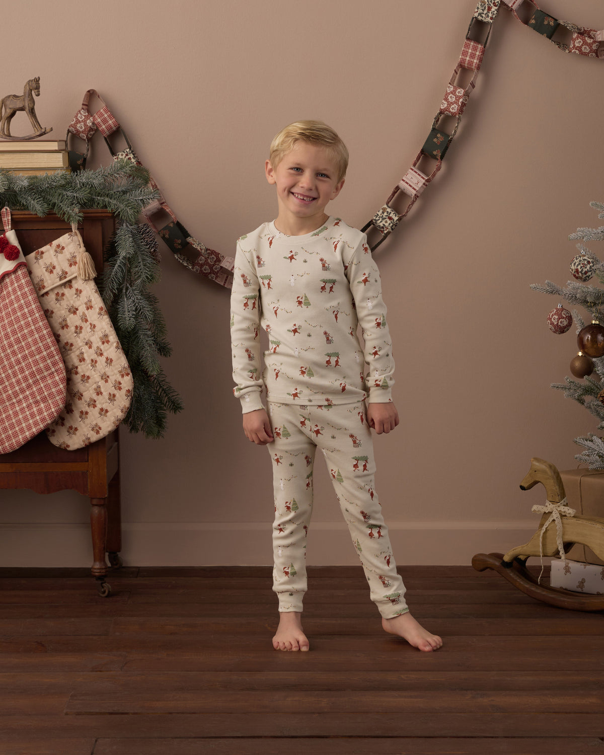 Rylee and Cru Organic Long Sleeve Pajama Set - Gnome Village