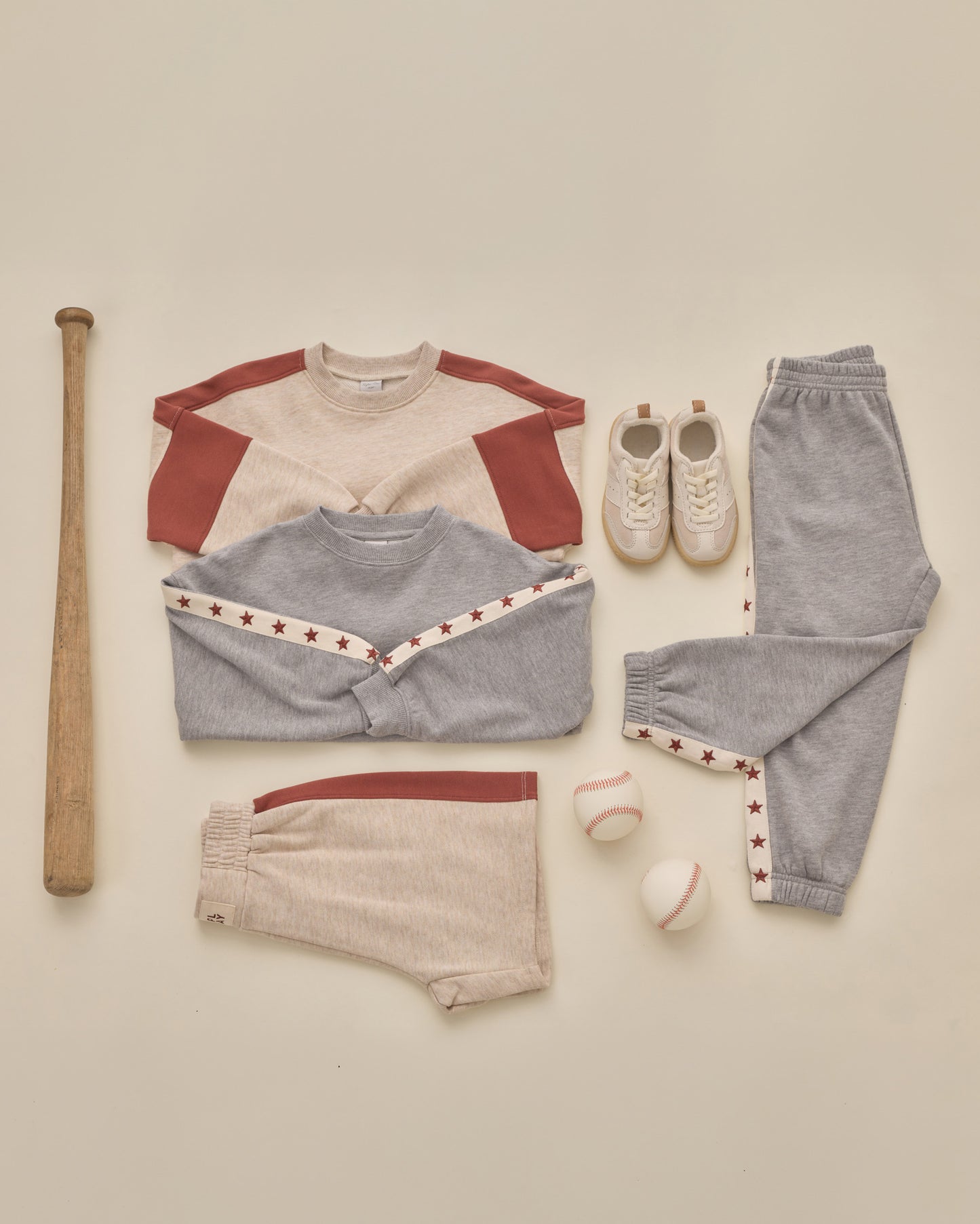 Rylee and Cru Paneled Sweatpant - Heathered Dusty Blue