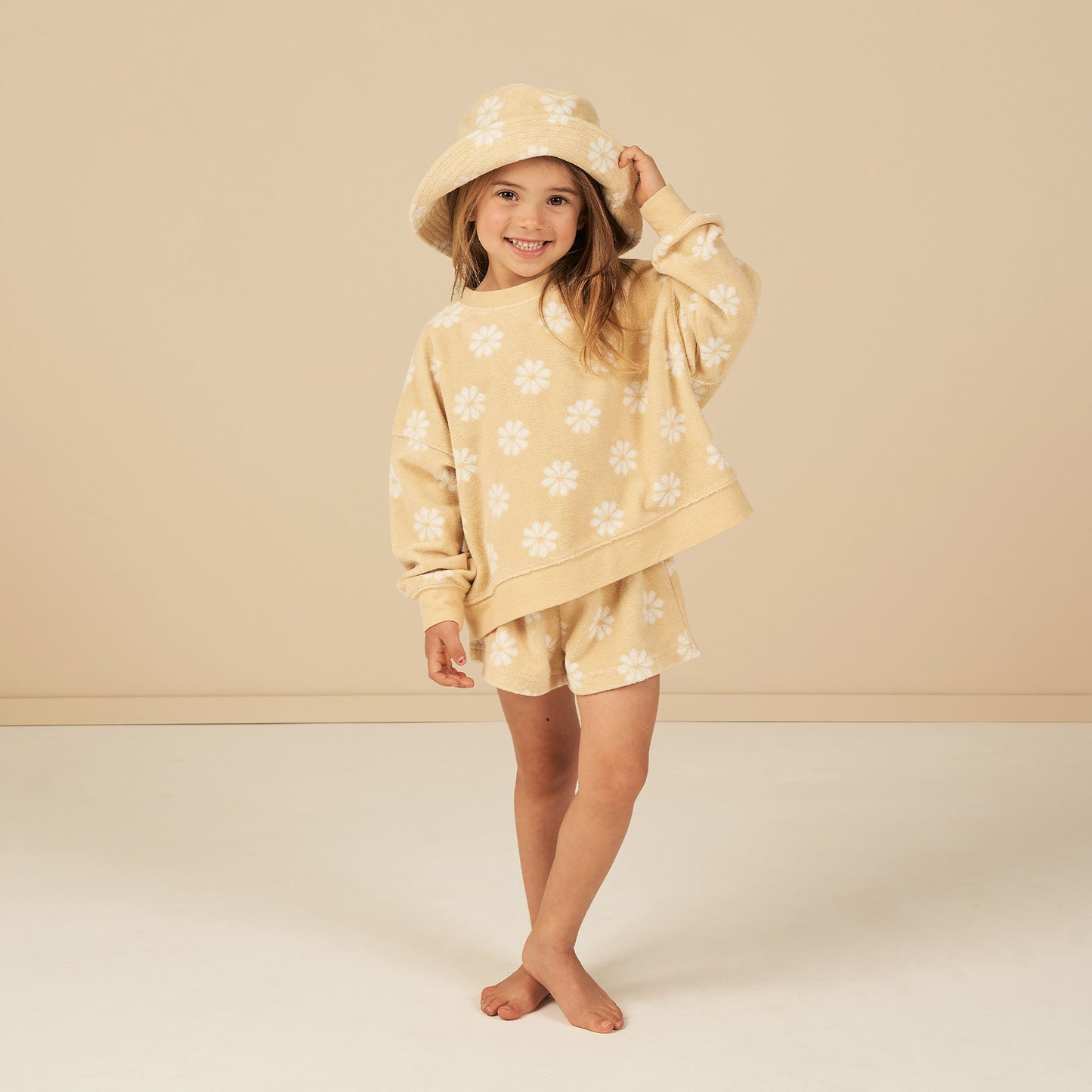 Rylee and Cru Terry Bucket Hat - Daisy - Yellow