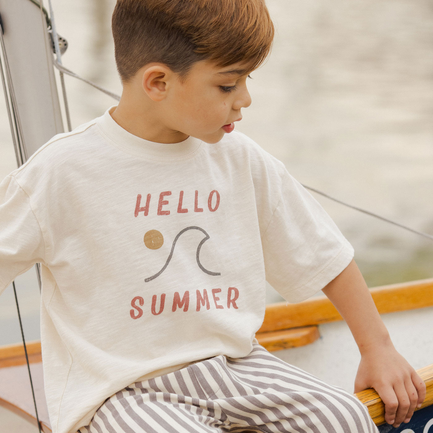 Rylee and Cru Relaxed Tee - Hello Summer - Natural