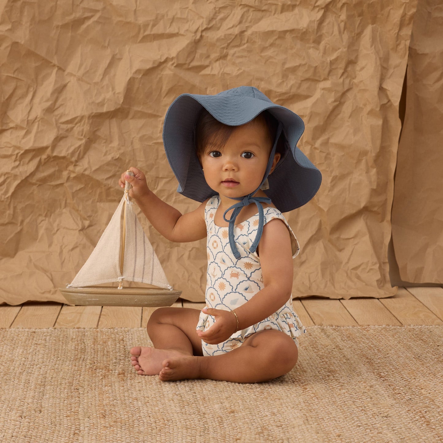 Rylee and Cru Floppy Swim Hat - Marine
