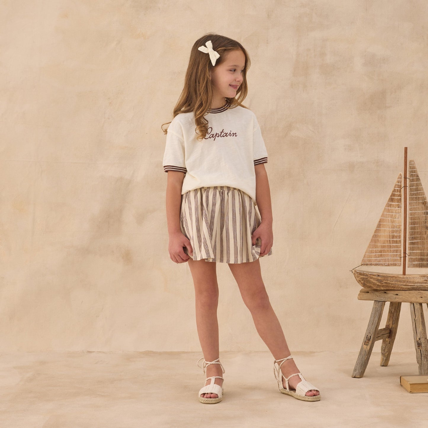 Rylee and Cru Sasha Skort - Brown Stripe