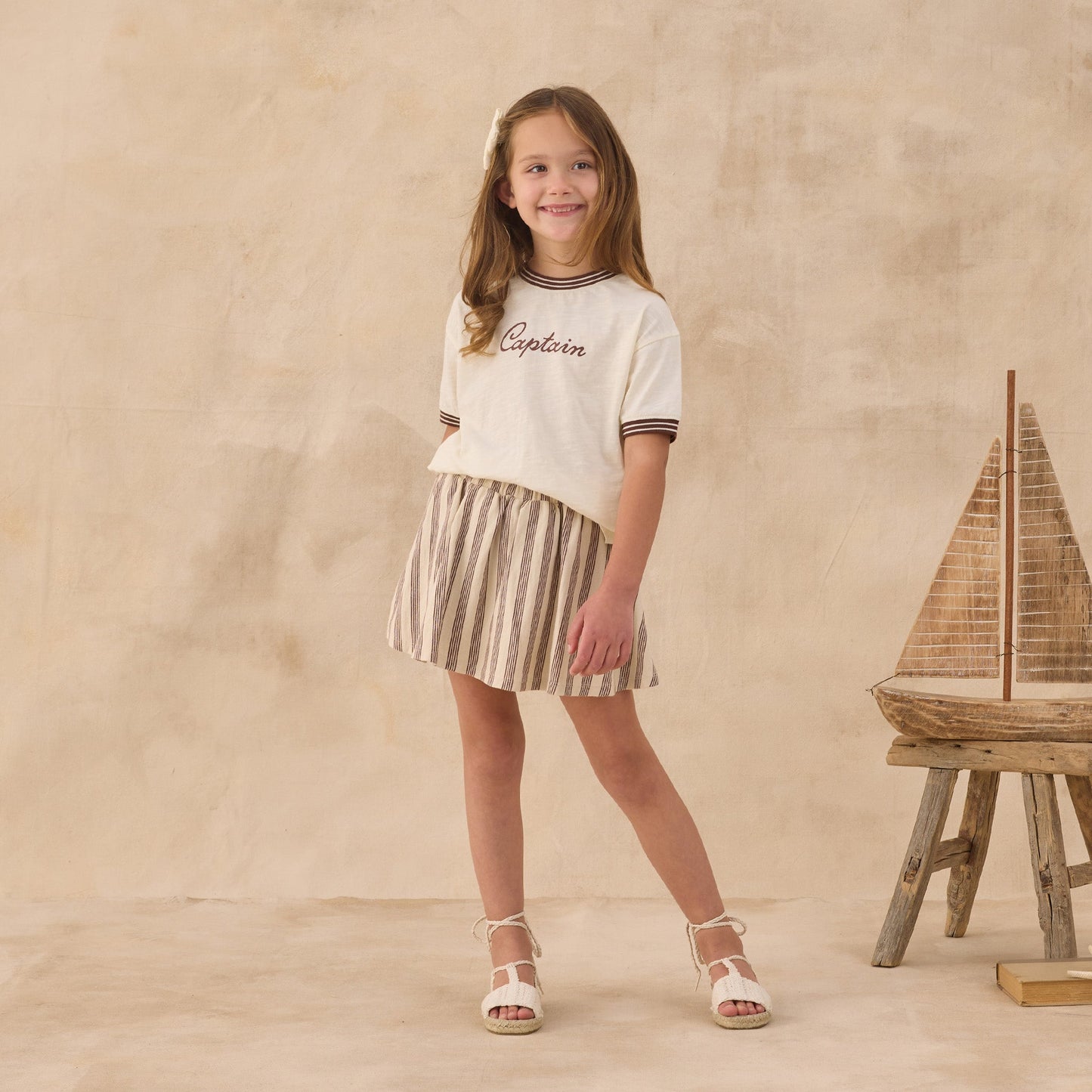 Rylee and Cru Sasha Skort - Brown Stripe