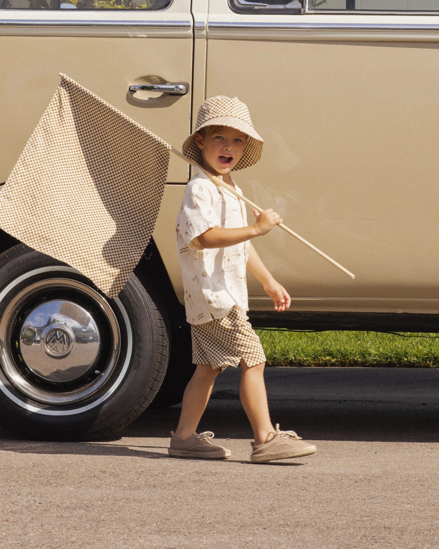 Rylee and Cru Bucket Hat - Ocre Check
