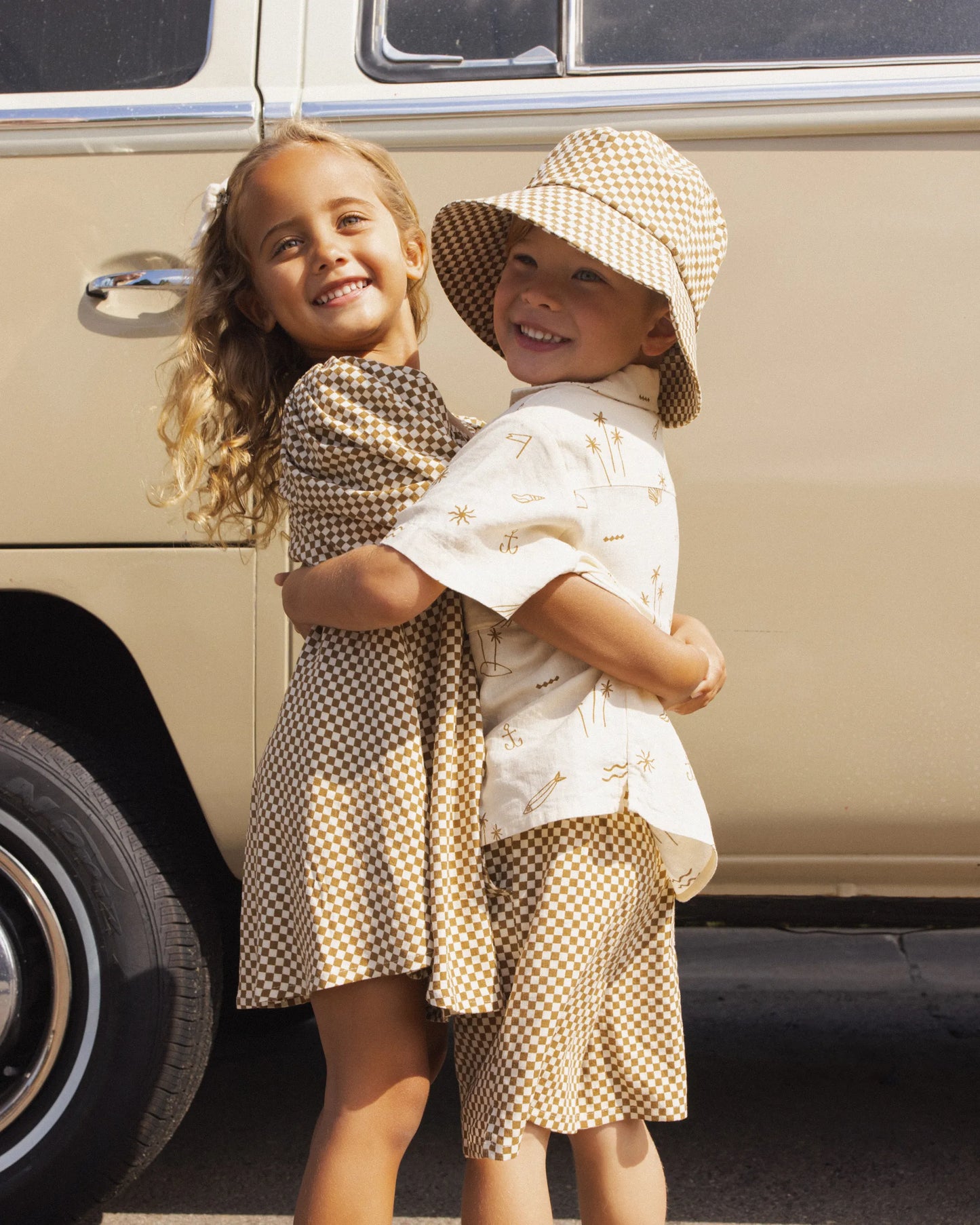 Rylee and Cru Bucket Hat - Ocre Check