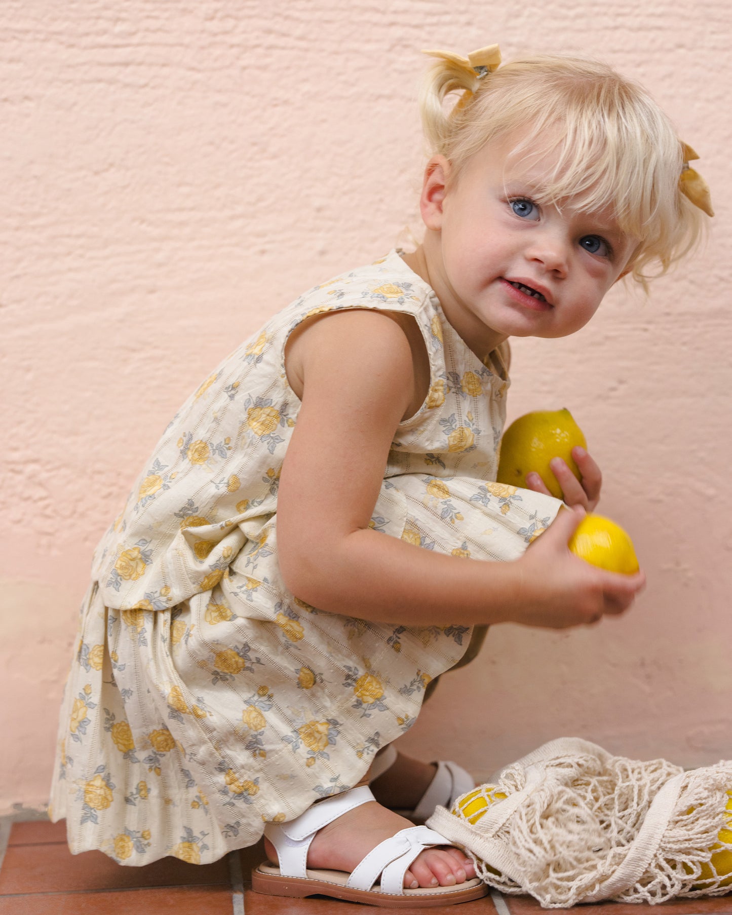 Rylee and Cru Lenny Skirt - Lemon Ditsy Flower