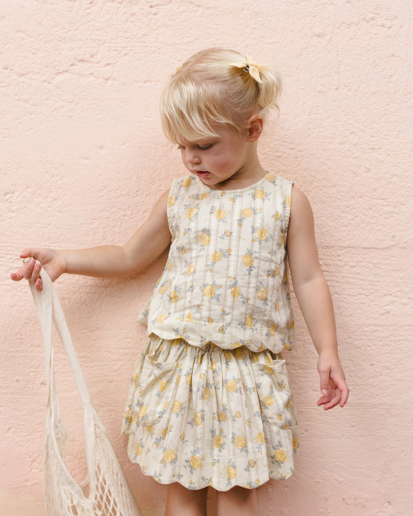 Rylee and Cru Lenny Skirt - Lemon Ditsy Flower