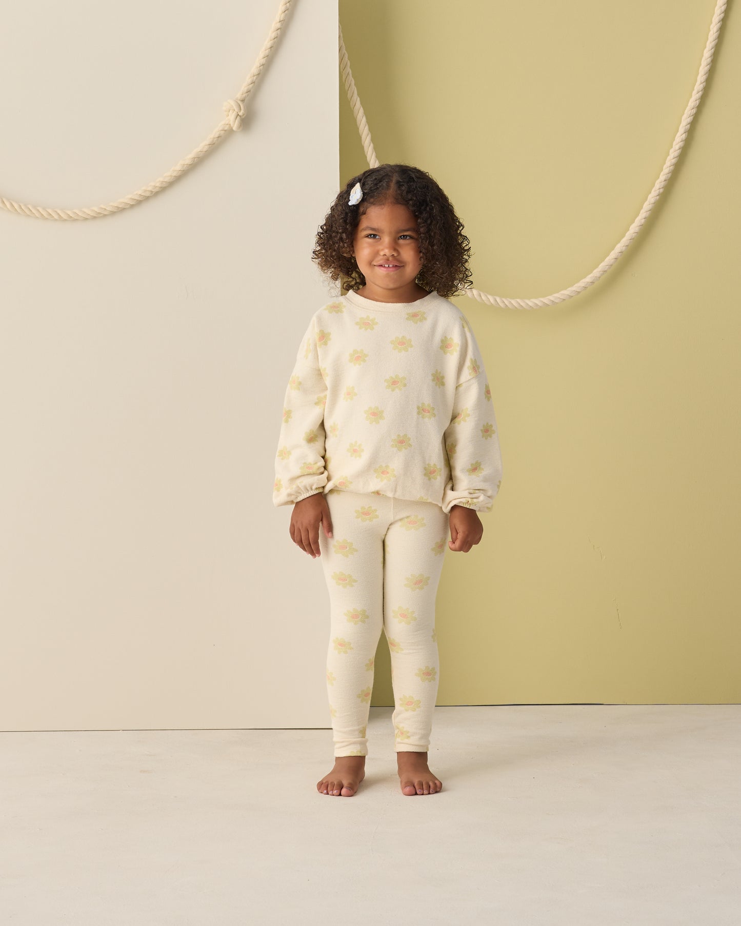 Rylee and Cru Spongey Knit Set - Yellow Daisy