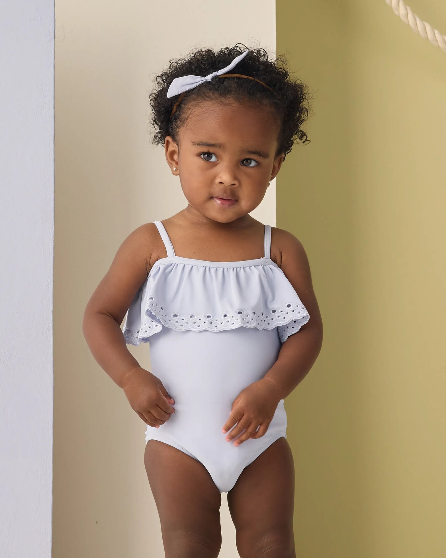 Rylee and Cru Off-The-Shoulder One-Piece - Periwinkle