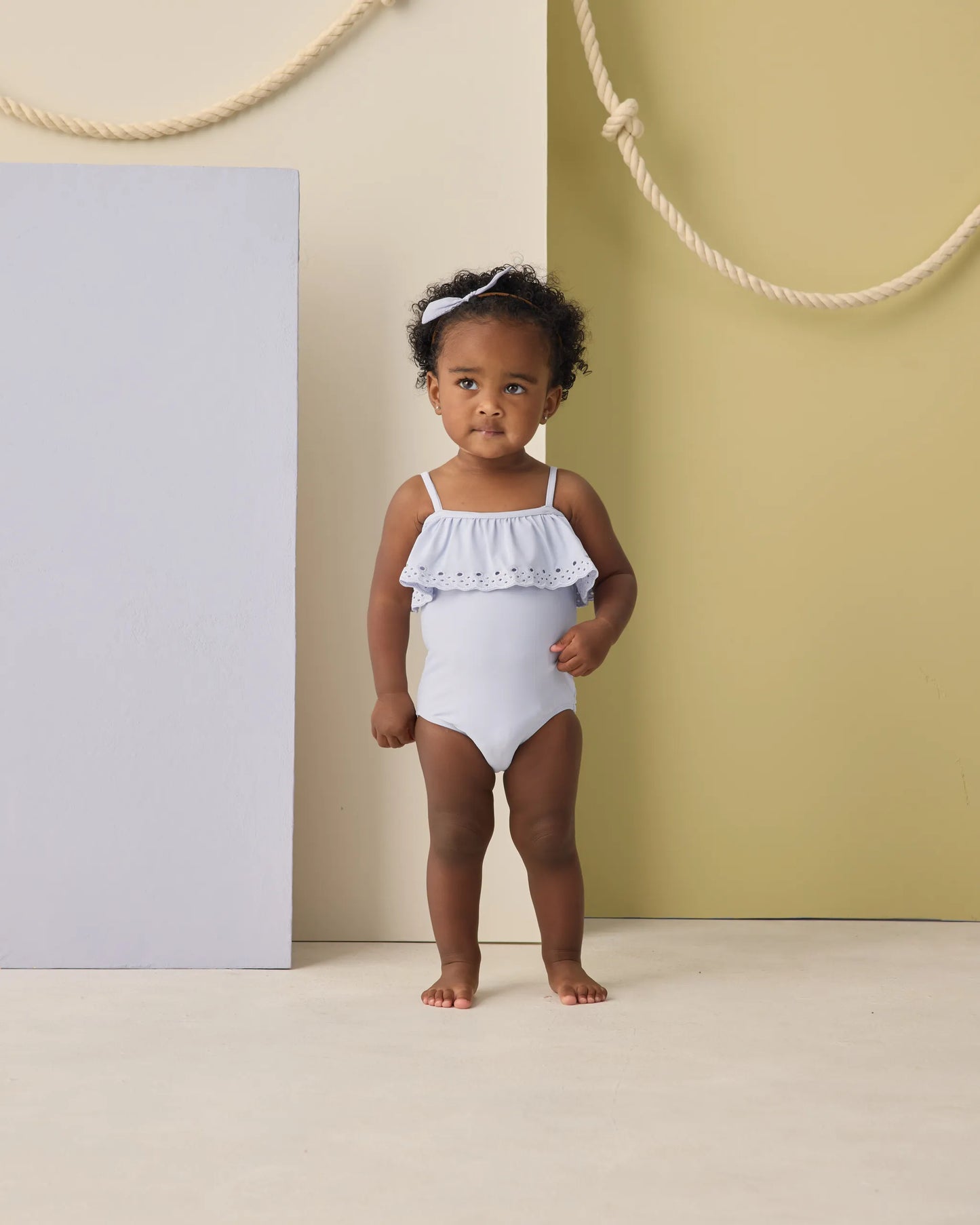 Rylee and Cru Off-The-Shoulder One-Piece - Periwinkle