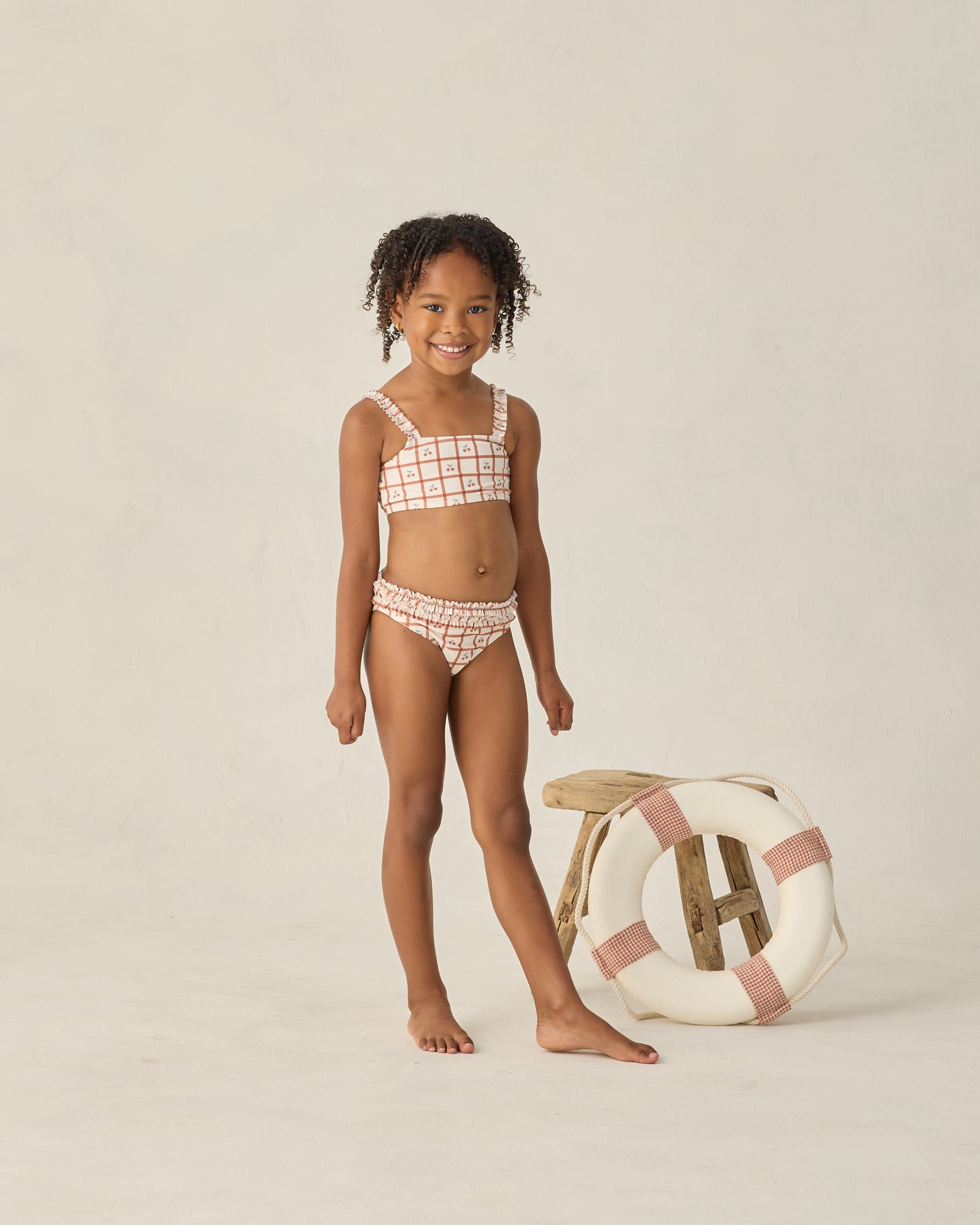 Rylee and Cru Rouched Bikini - Cherry Check