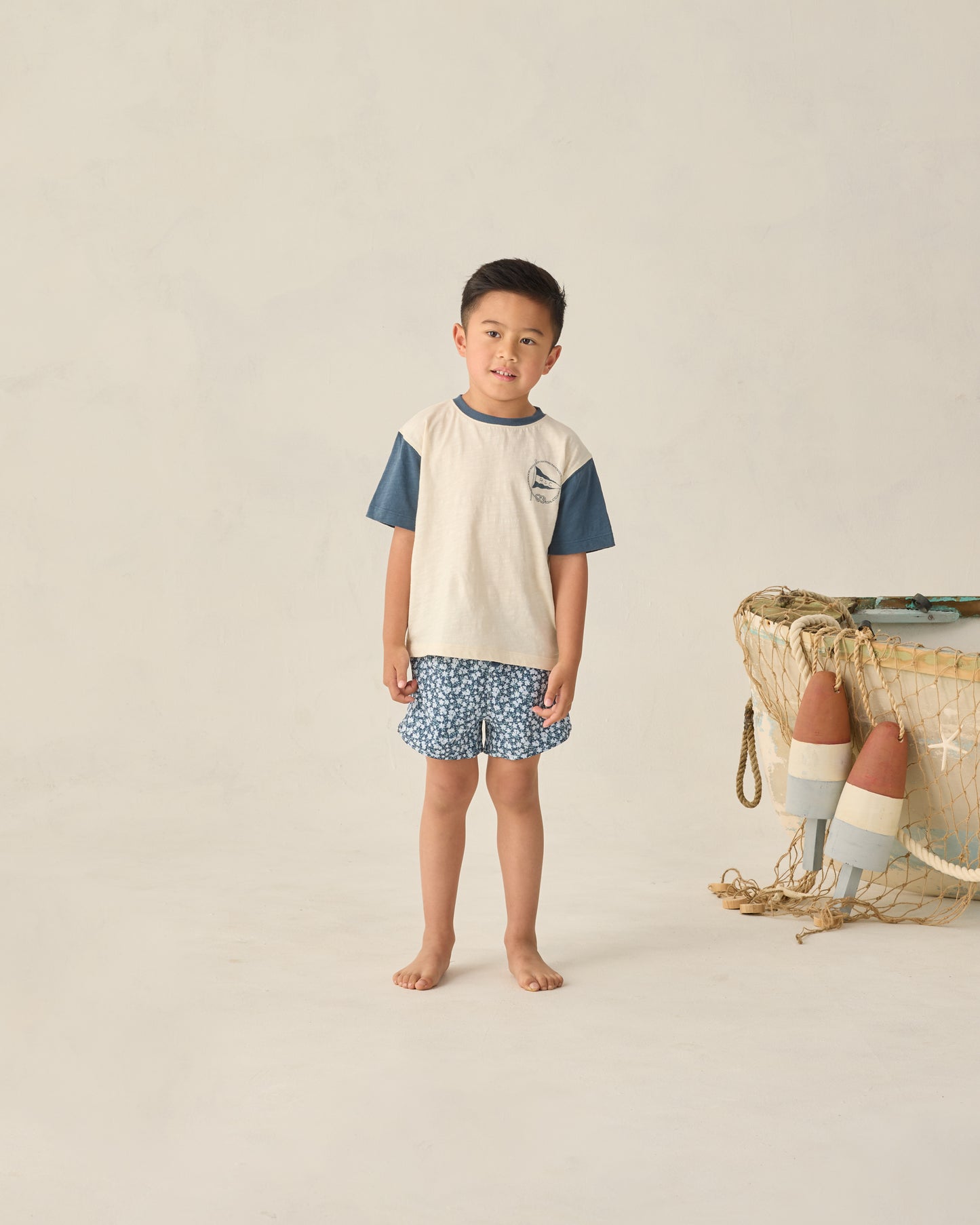 Rylee and Cru Swim Trunk - Navy Floral