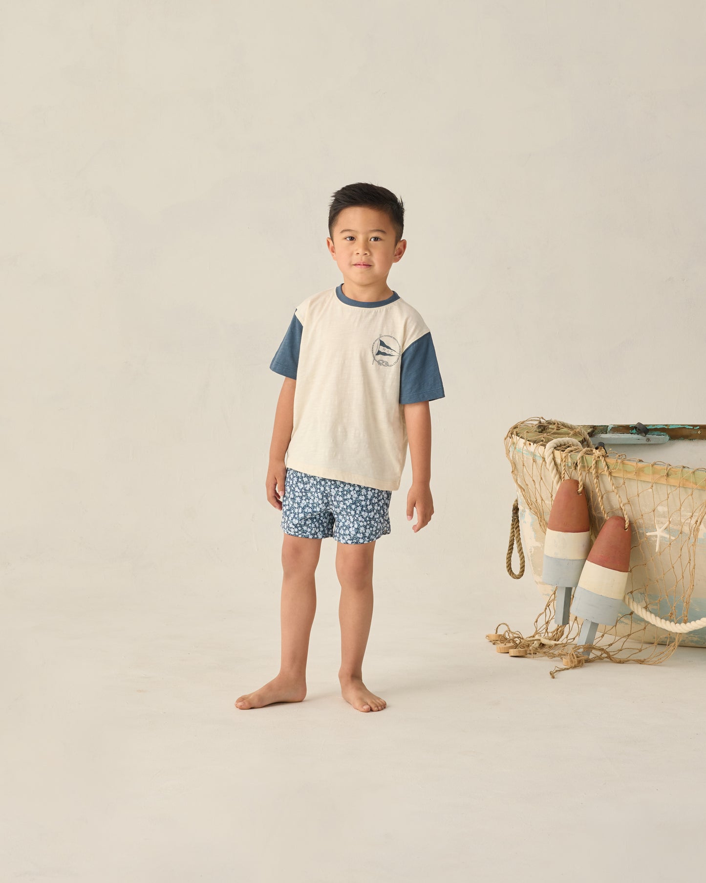 Rylee and Cru Swim Trunk - Navy Floral
