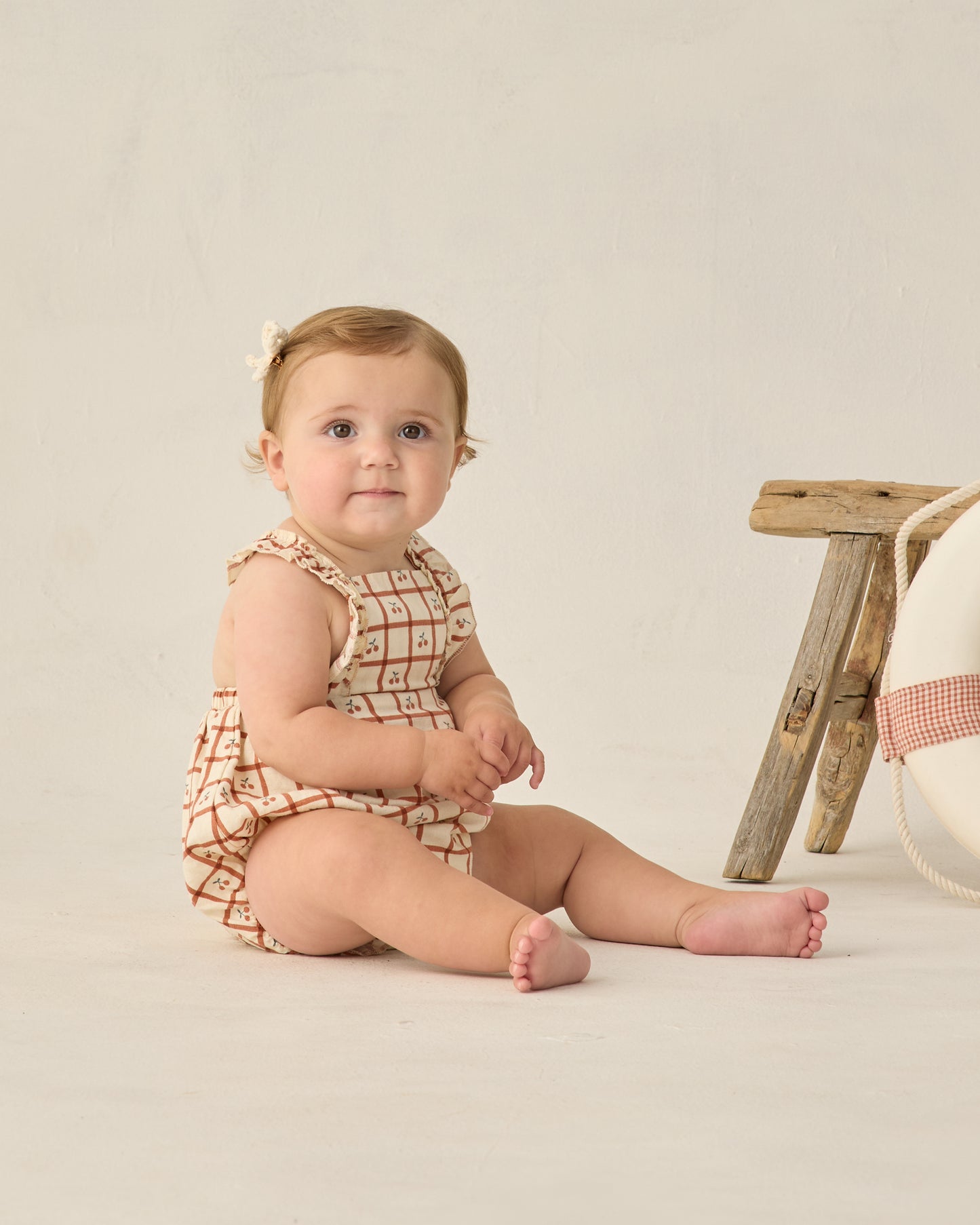 Rylee and Cru Chiara Romper - Cherry Check