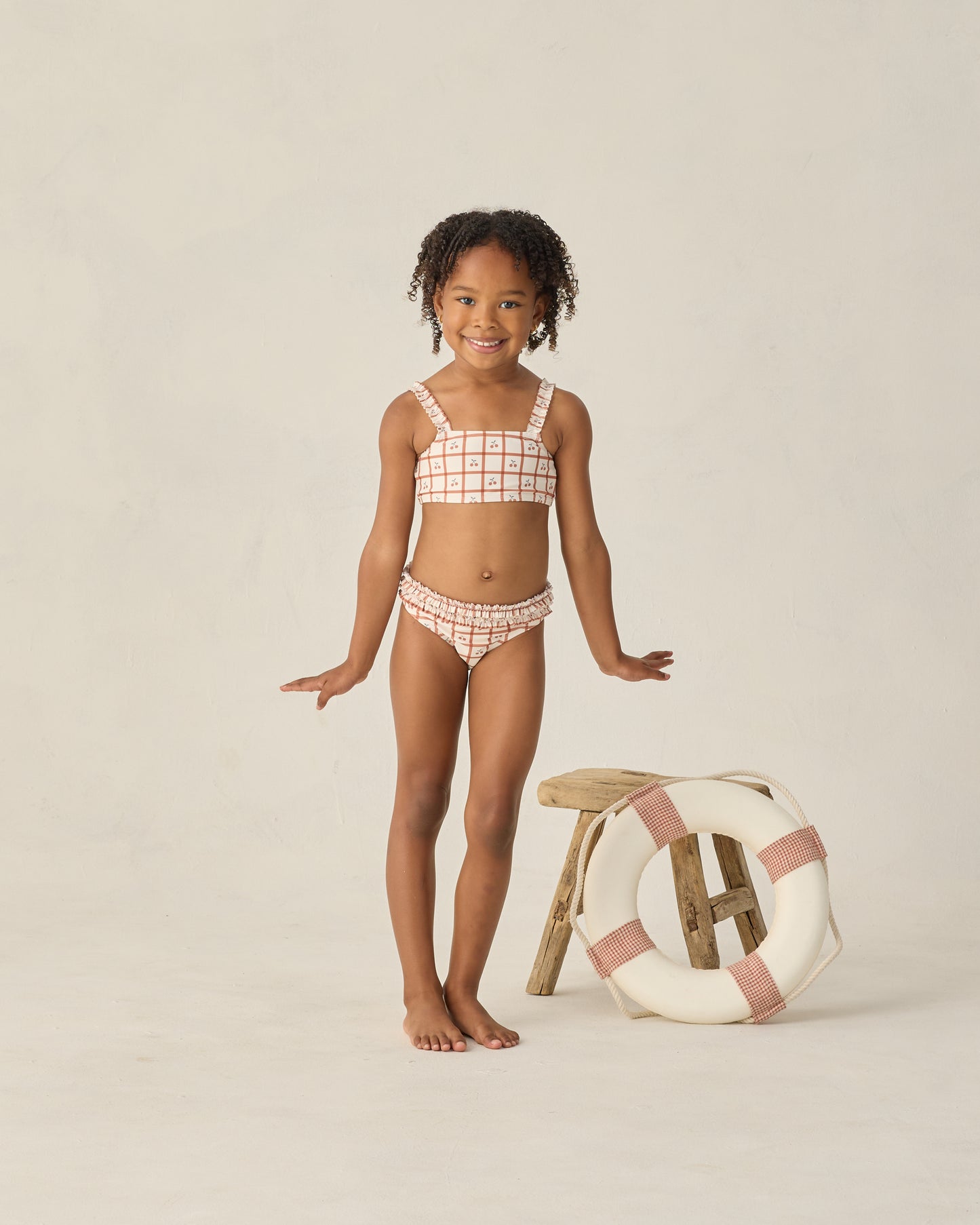 Rylee and Cru Rouched Bikini - Cherry Check