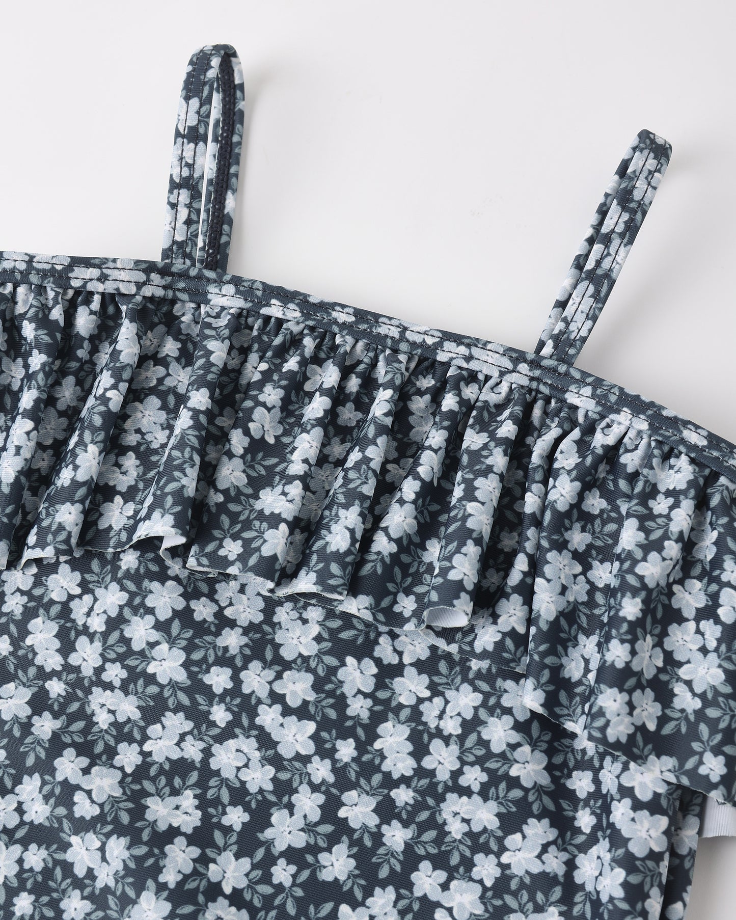 Rylee and Cru Ruffle One-Piece - Navy Floral