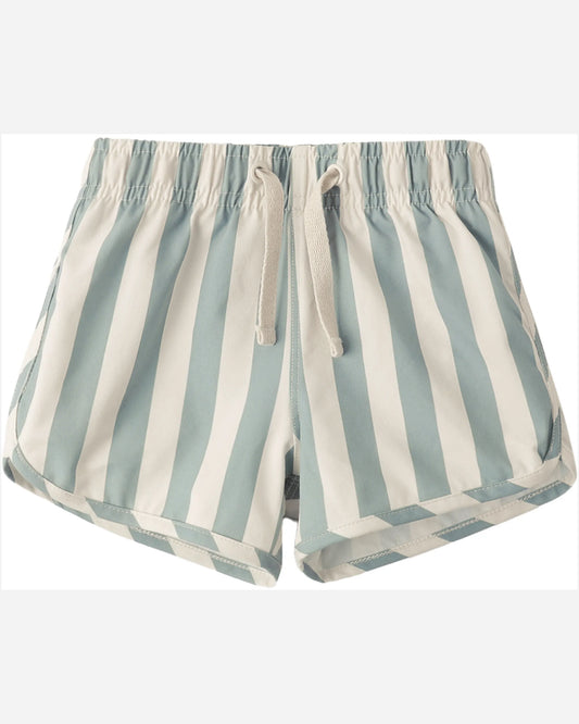 Rylee and Cru Swim Trunk - Green Stripe