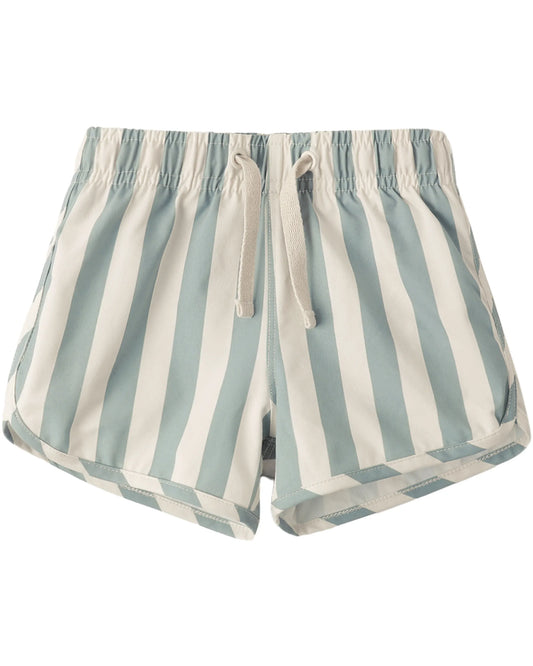 Rylee and Cru Swim Trunk - Green Stripe