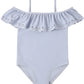 Rylee and Cru Off-The-Shoulder One-Piece - Periwinkle