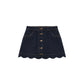 Rylee and Cru Scallop Mini - Skirt Dark Indigo