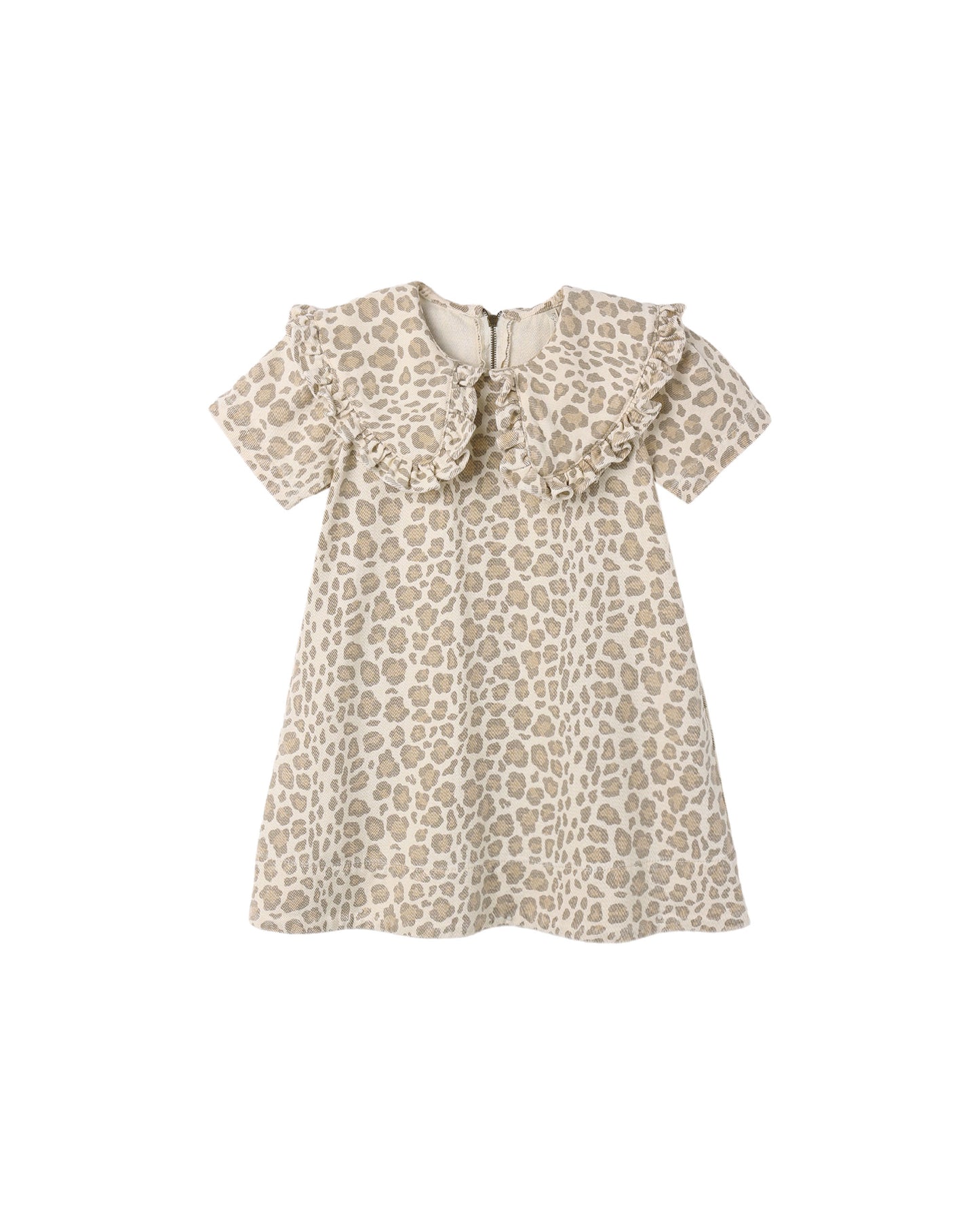 Rylee and Cru Collared Denim - Mini Dress Leopard