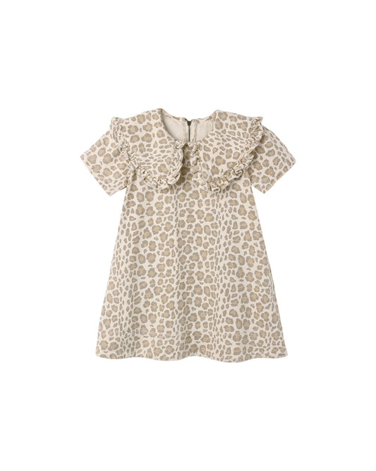Rylee and Cru Collared Denim - Mini Dress Leopard