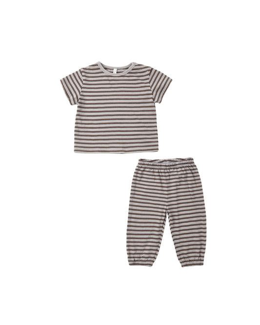Rylee and Cru Jersey Tee + Pant Set - Vintage Stripe