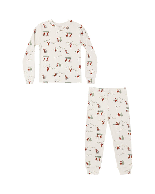 Rylee and Cru Organic Long Sleeve Pajama Set - Gnome Village
