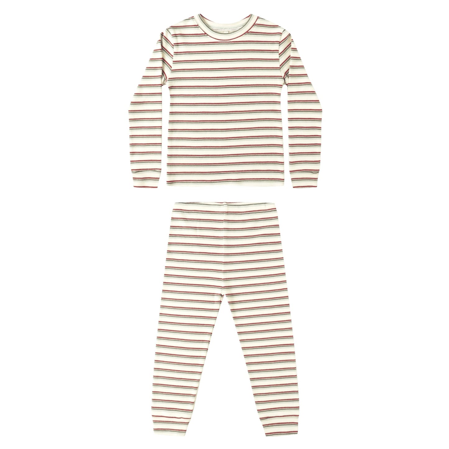 Rylee and Cru Organic Long Sleeve Pajama Set - Holiday Stripe