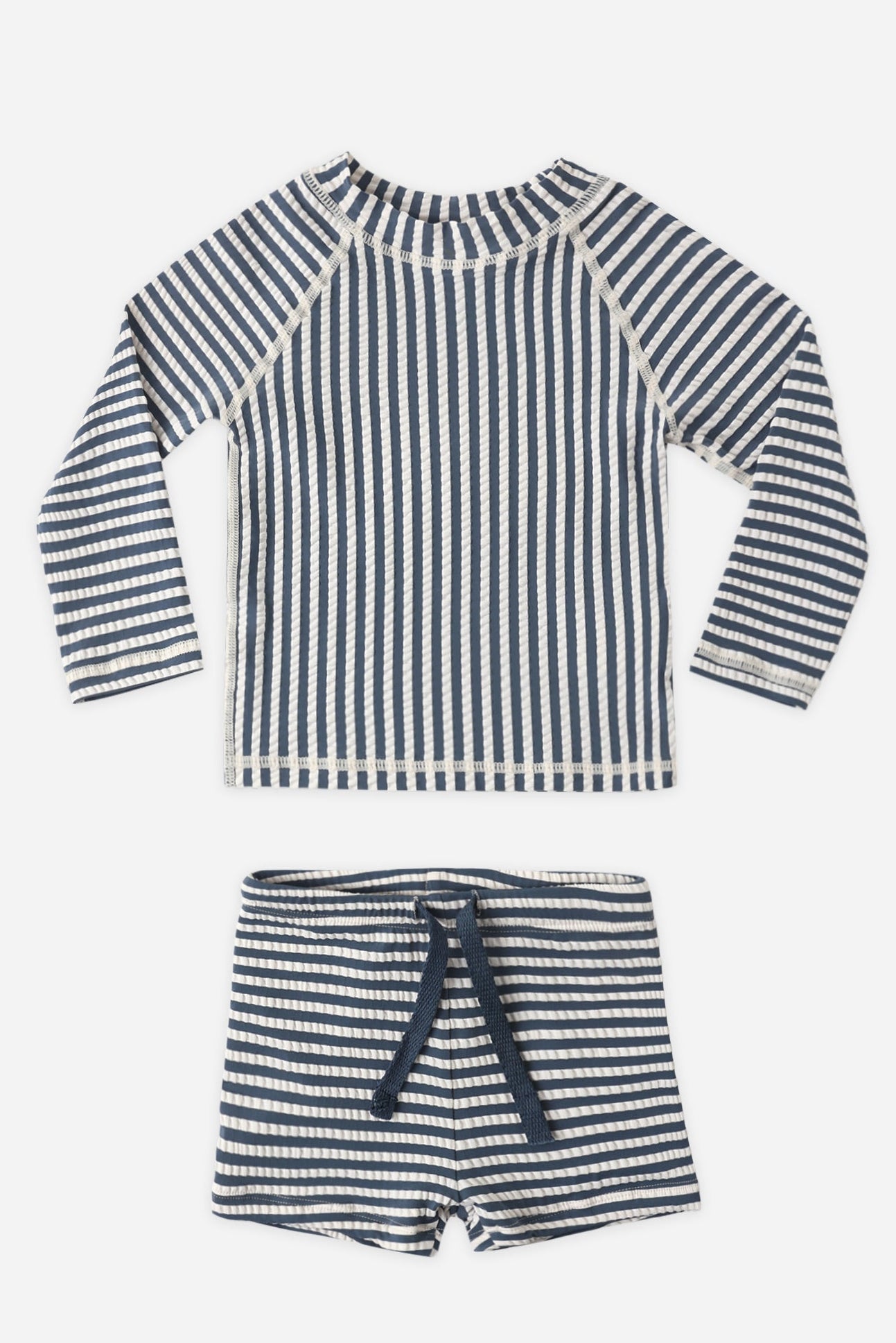 Rylee and Cru Boys Rashguard Set - Navy Stripe