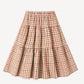 Rylee and Cru Tiered Midi Skirt - Poppy Gingham