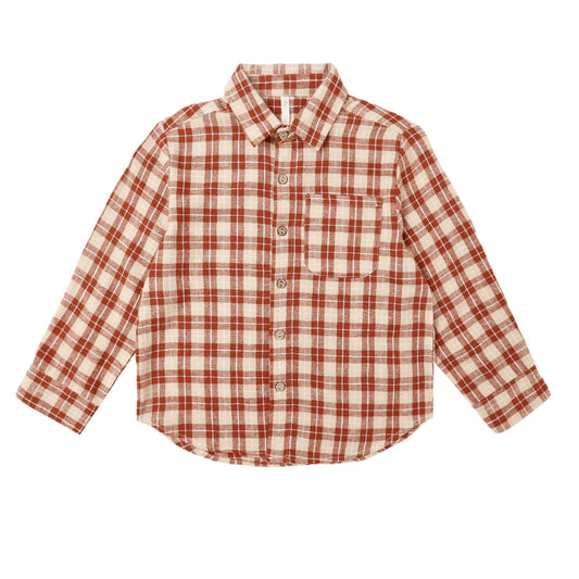 Rylee and Cru Collared Long Sleeve Shirt - Red Plaid