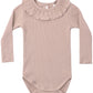 Rylee and Cru Ruffle Collar Bodysuit - Rosewood