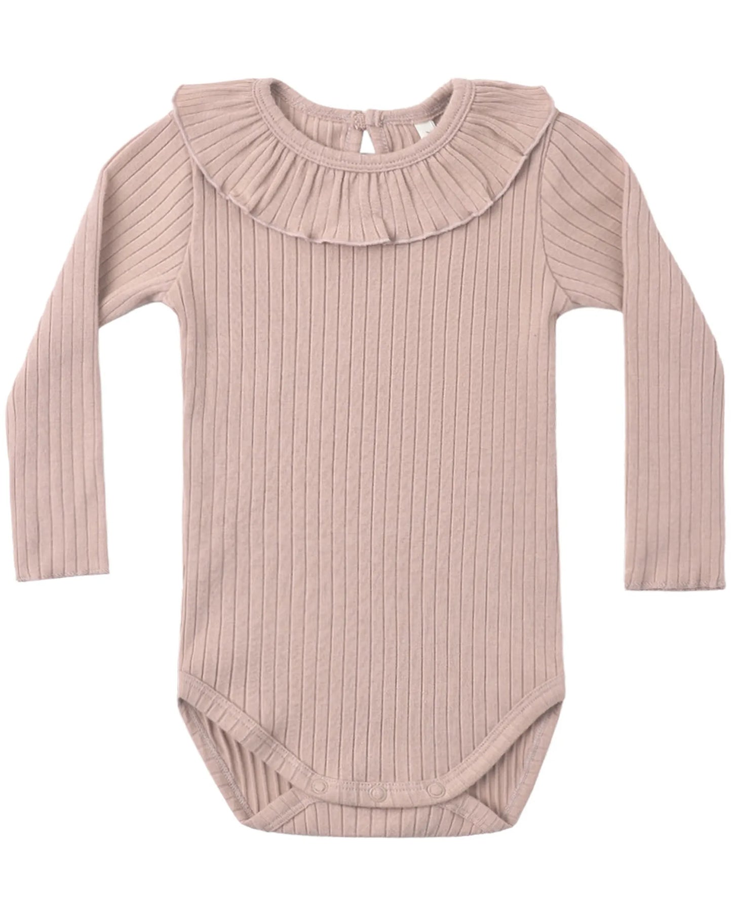 Rylee and Cru Ruffle Collar Bodysuit - Rosewood