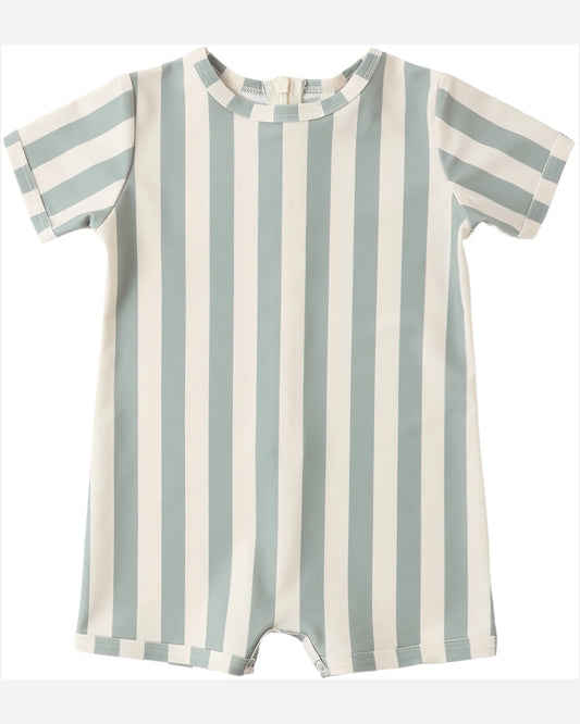 Rylee and Cru Shorty One-Piece - Green Stripe