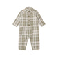 Rylee and Cru Collared Baby Jumpsuit - Olive Dobby Plaid